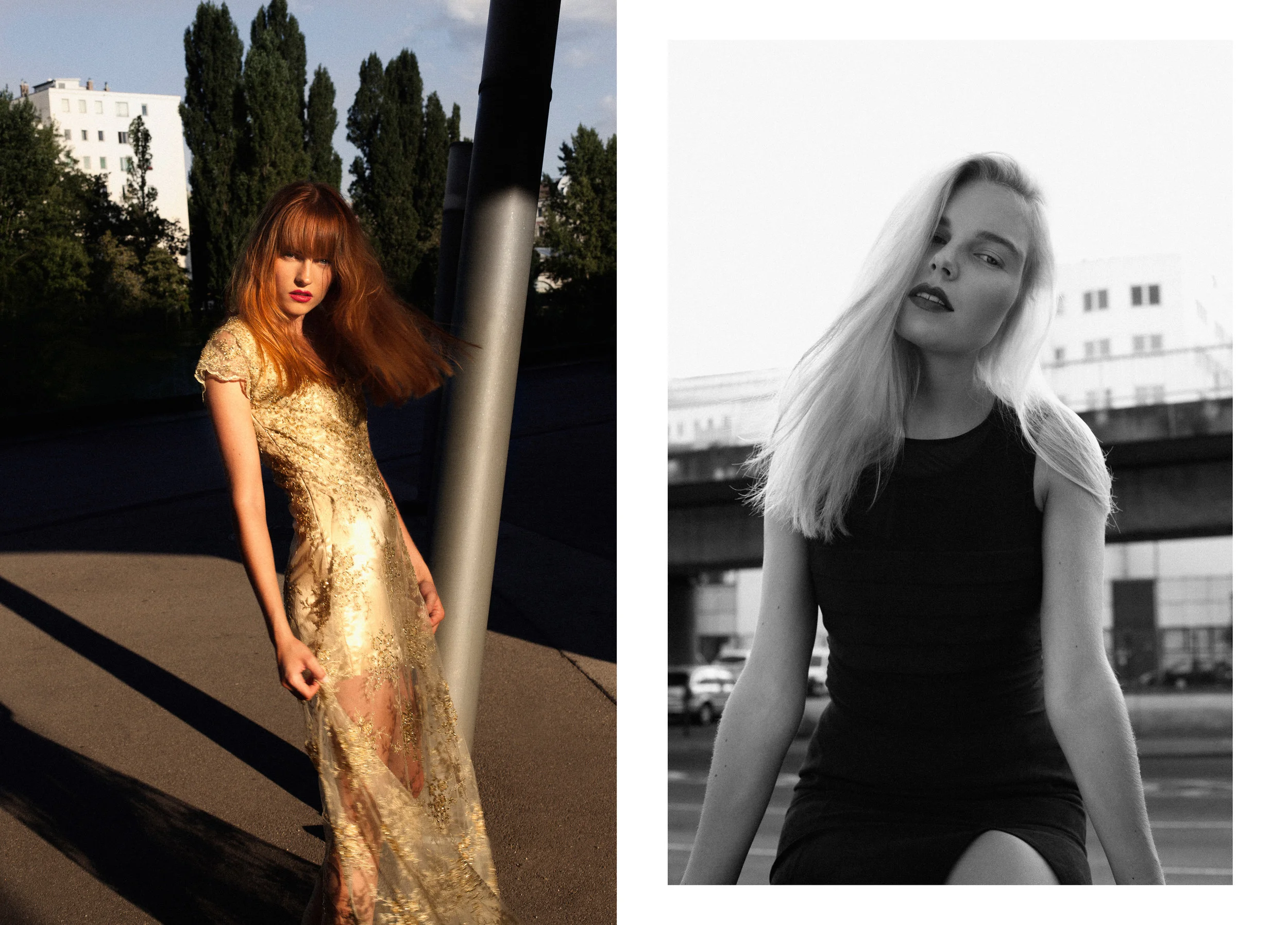 Left / Dress: Elisa Malec Right / Dress: Segolene De Witt