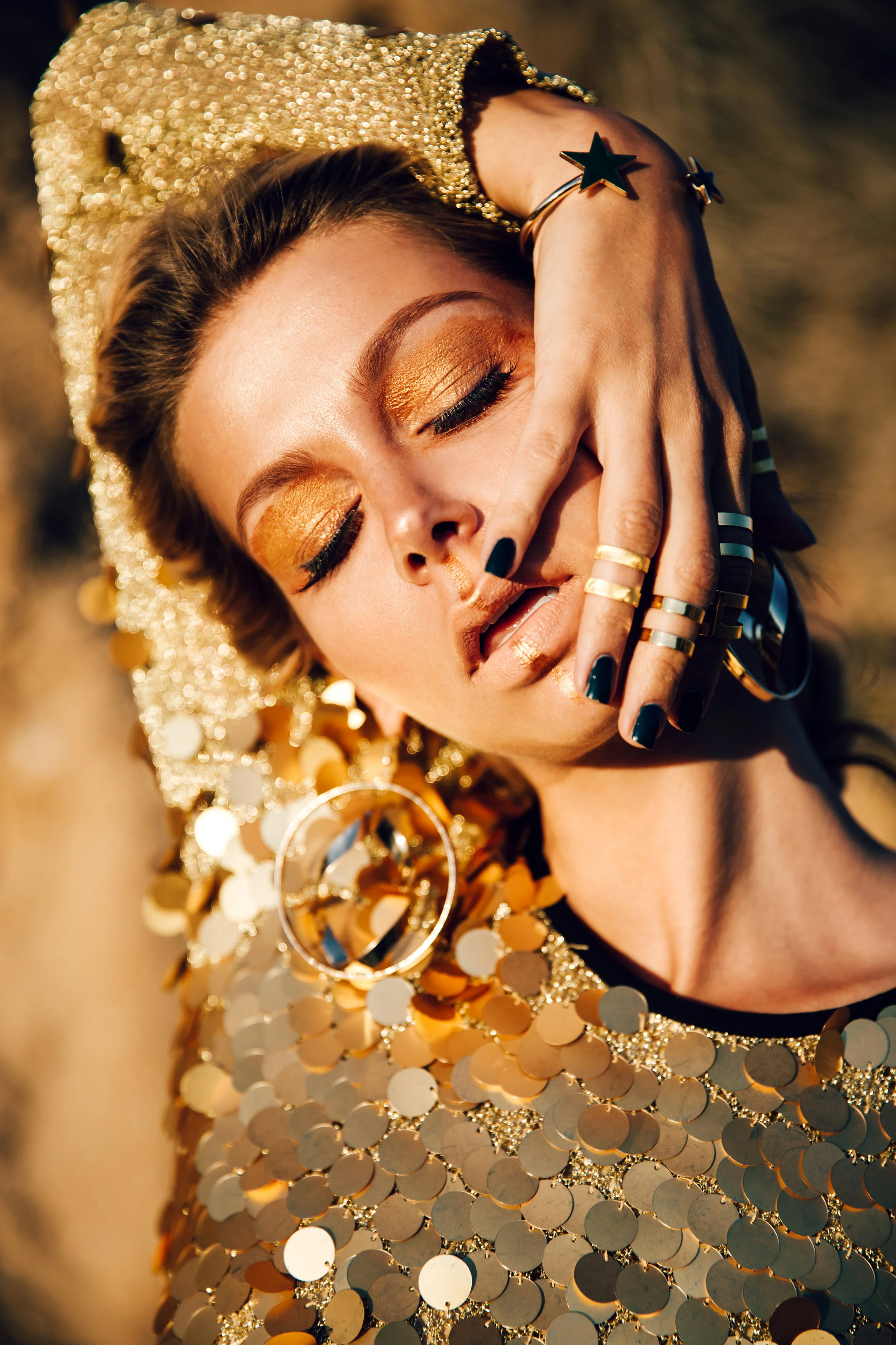 Dress: QUIN / Shoes: Vezlaez / Earrings: Joey Galon / Bracelet: NMD / Rings: Morra Designs
