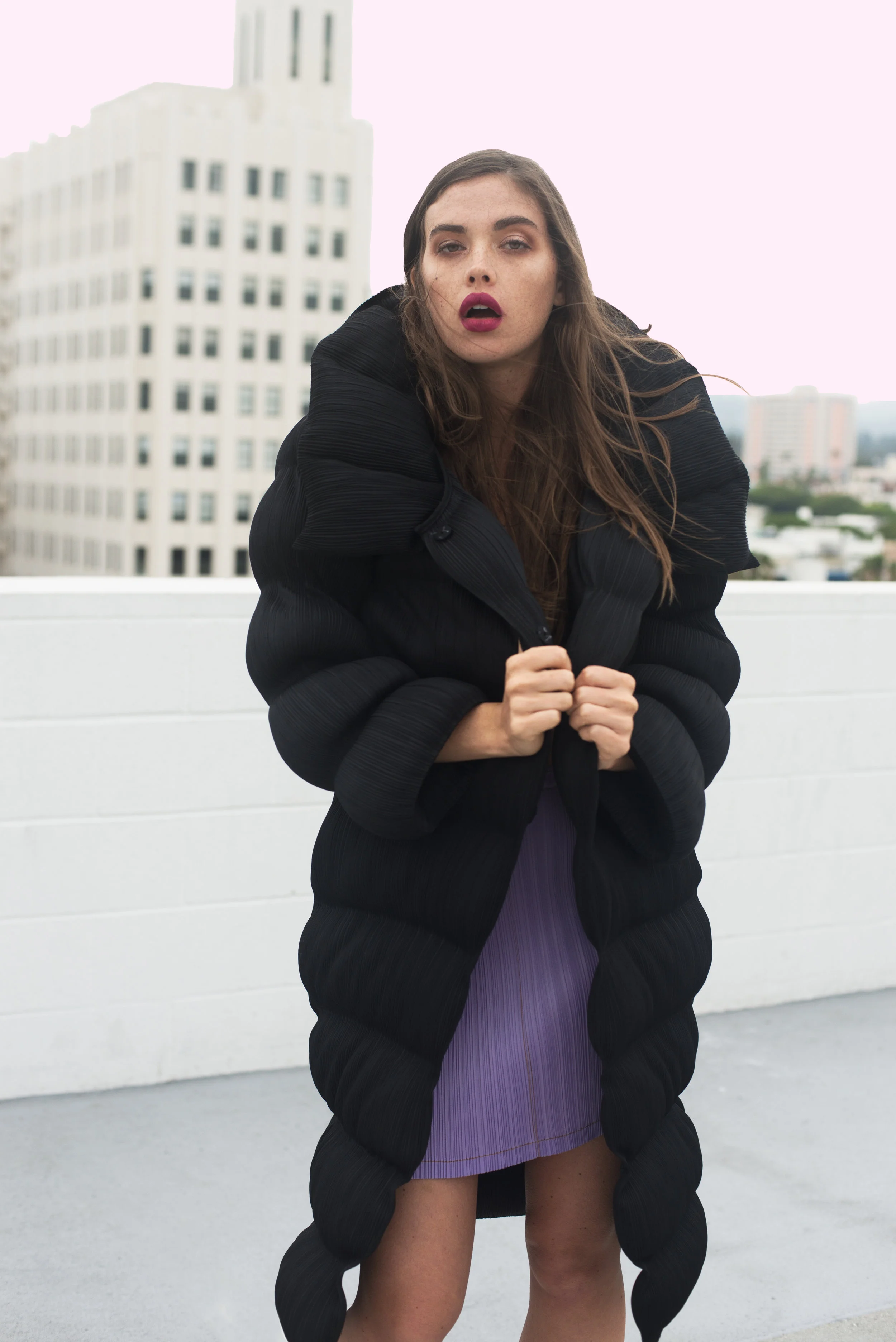 Coat & Skirt: Masaki Matsuka / Shirt: Gia