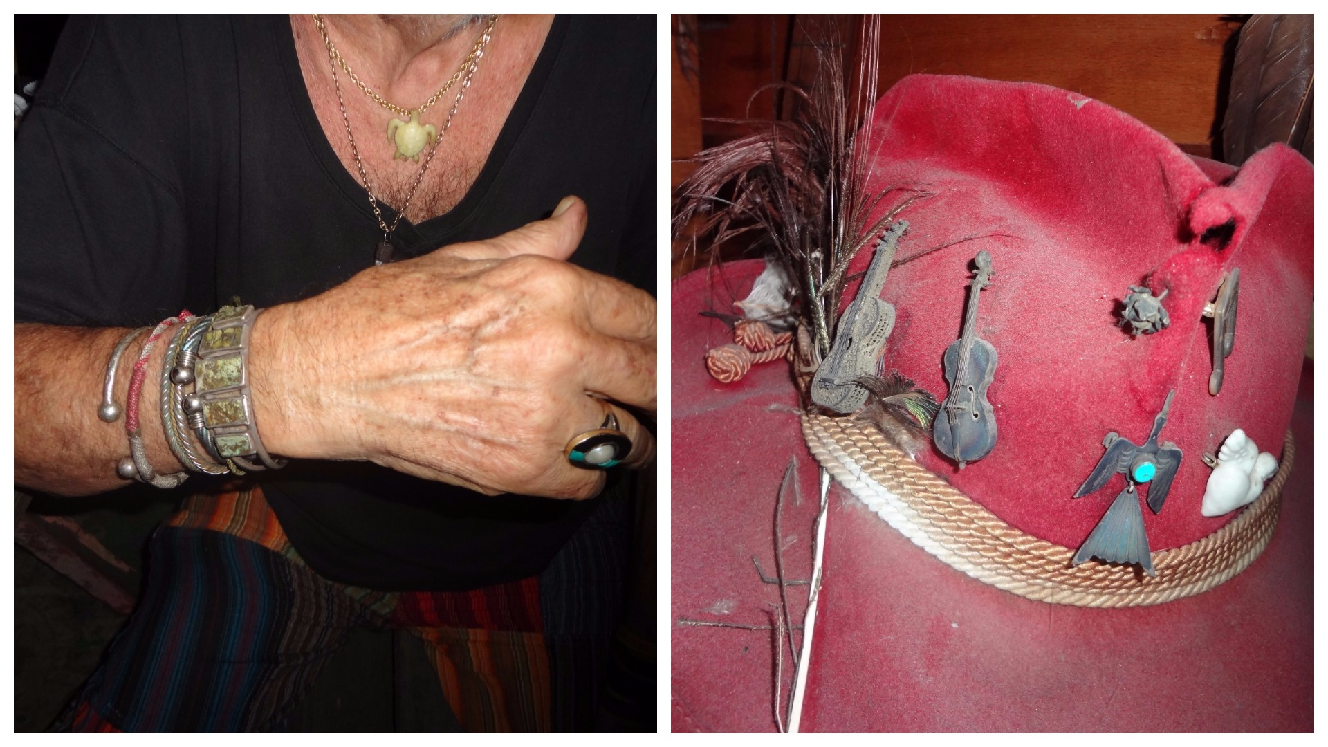  Some of Tony's jewelry... photos by Cynthia Brando The hat he wore on the set of The Doors