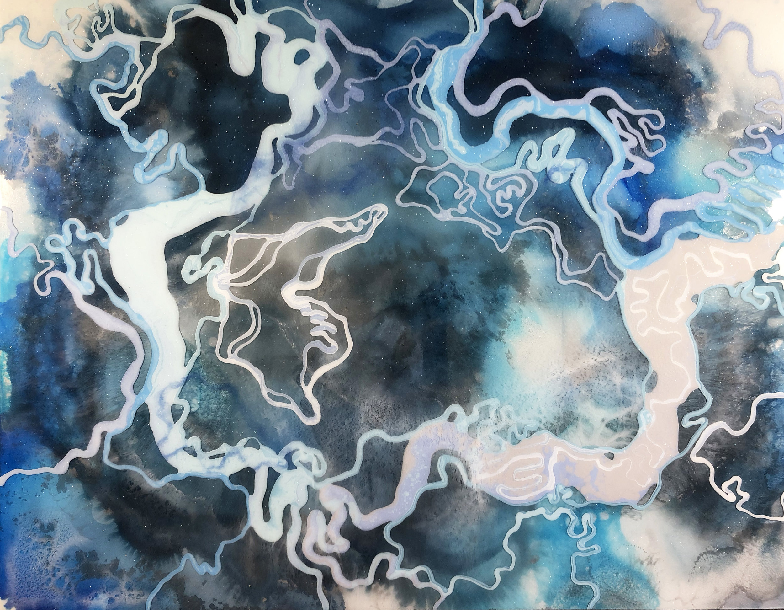 Resin and mixed media on board - 180 x 140cm - 2019 - SOLD