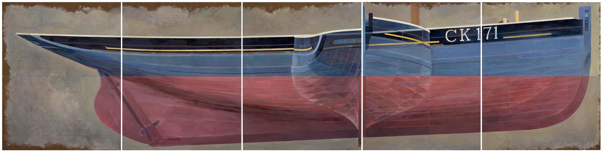 Colchester Fishing Smack , 153 x 610cm (oil on board in 5 panels) © James Dodds