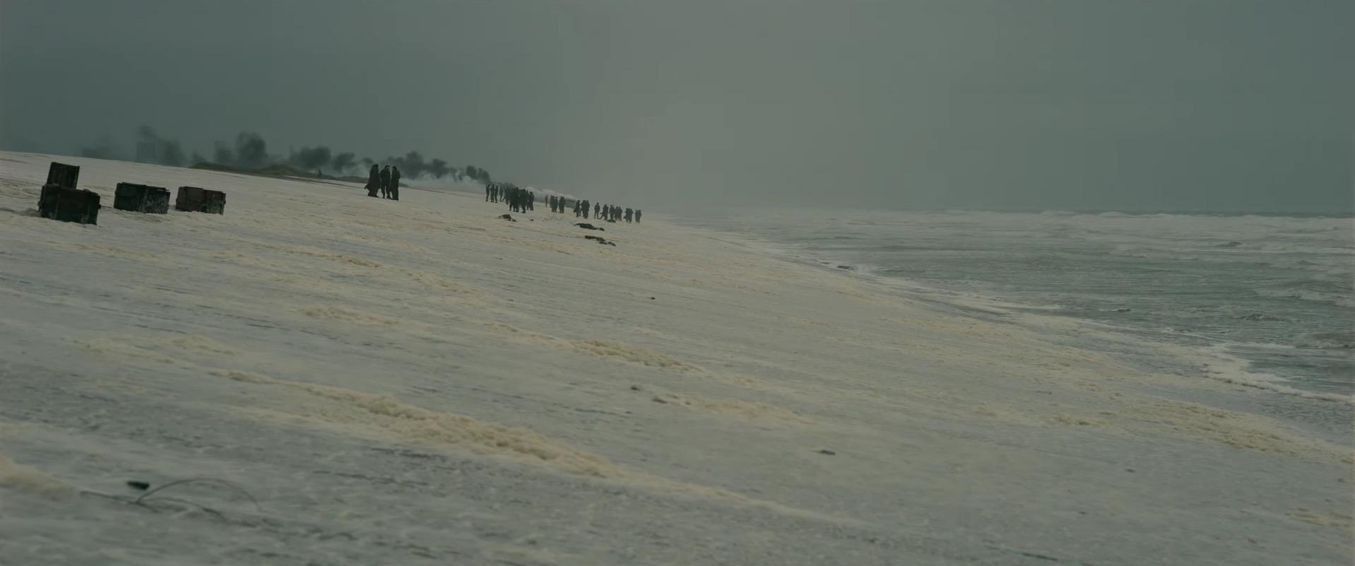 White foam on the beach in DUNKIRK (2017).