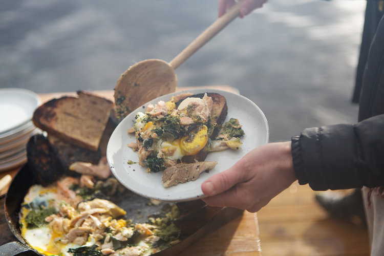 Smoked fish on the beach or on board: Green Eggs with Smoked Trout