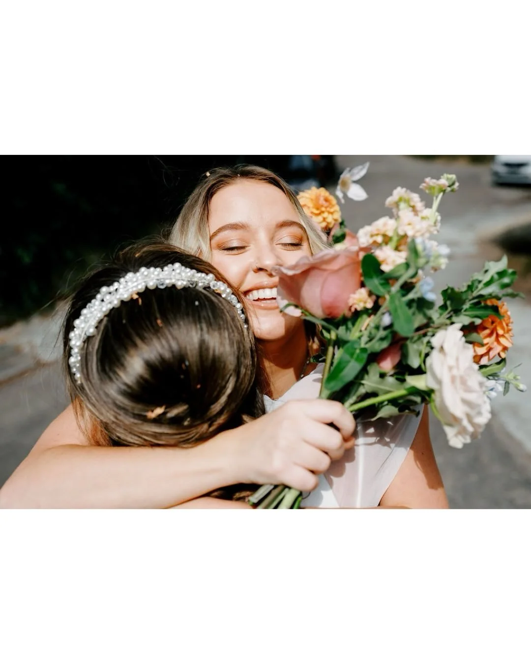 Sunshine, sunshine, sunshine&hellip;at @pennardhouse on the grid today in the deepest, rainiest winter it&rsquo;s nice to recall warmer days! I adore this shot of Phoebe&rsquo;s beaming bridesmaid giving her a massive hug post ceremony - her smile an