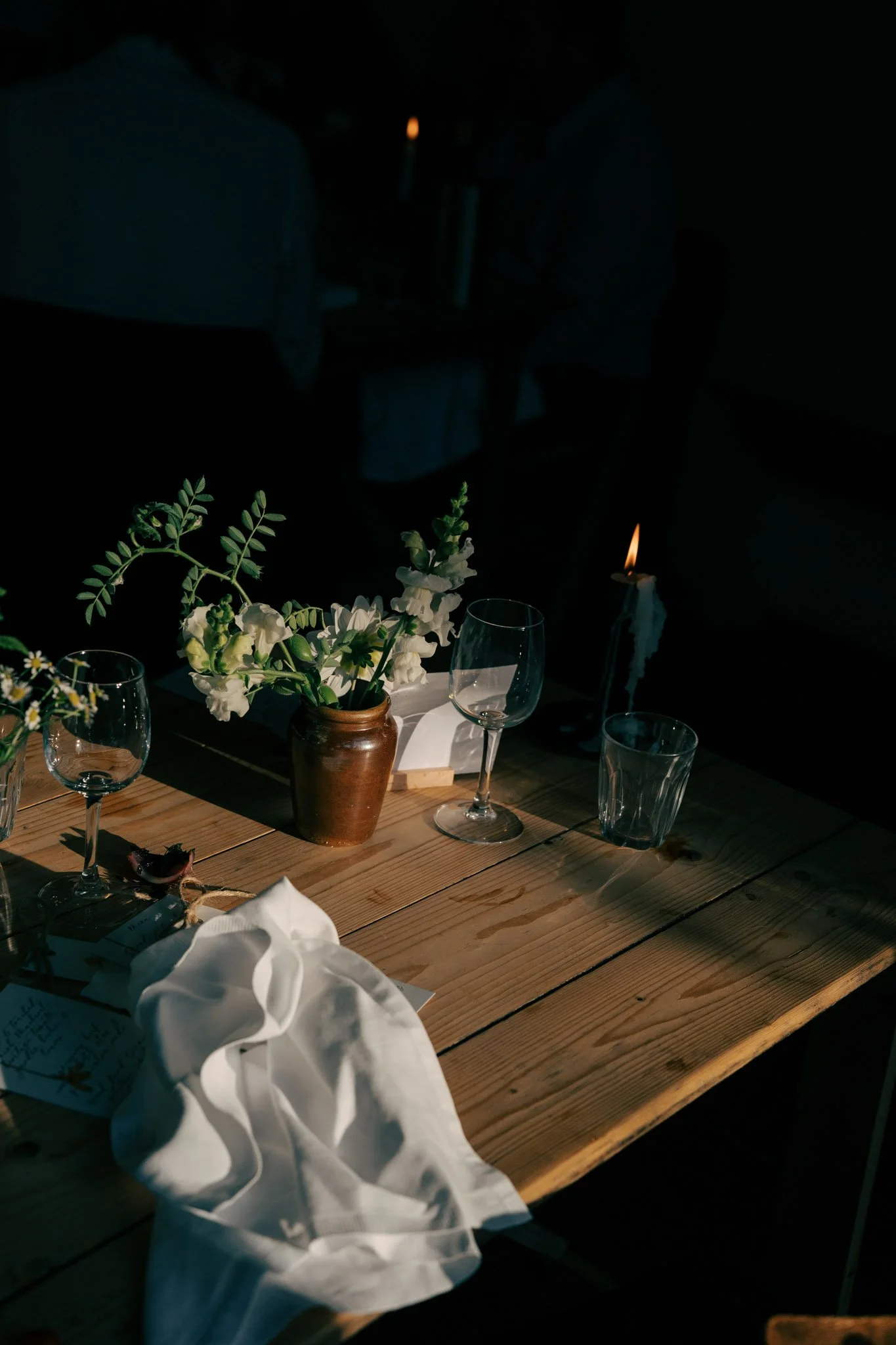 Wedding decor at Nancarrow Farm in cornwall