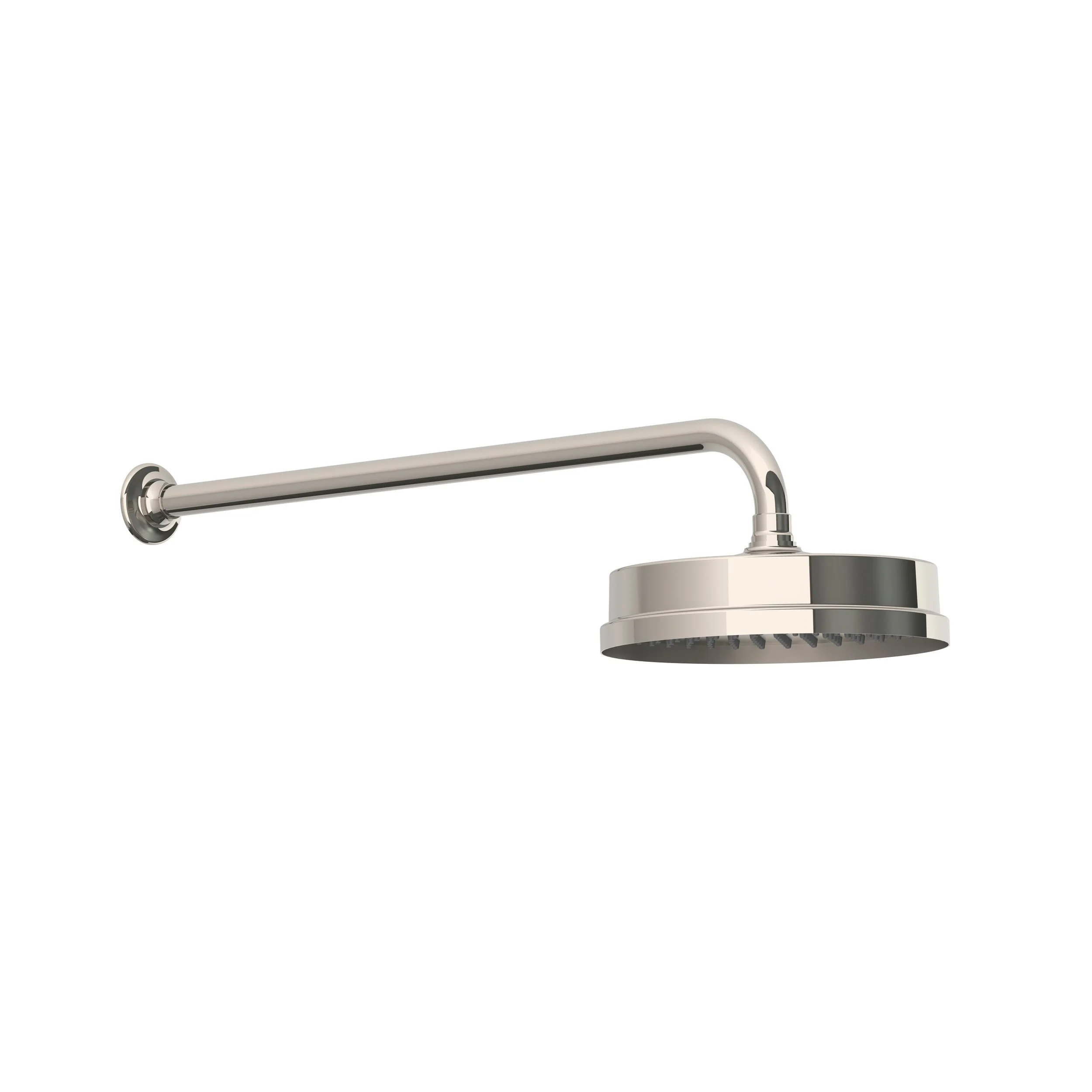 LB 1735 / MK 2107   Classic long projection arm with wall bracket and 8" Modern rose