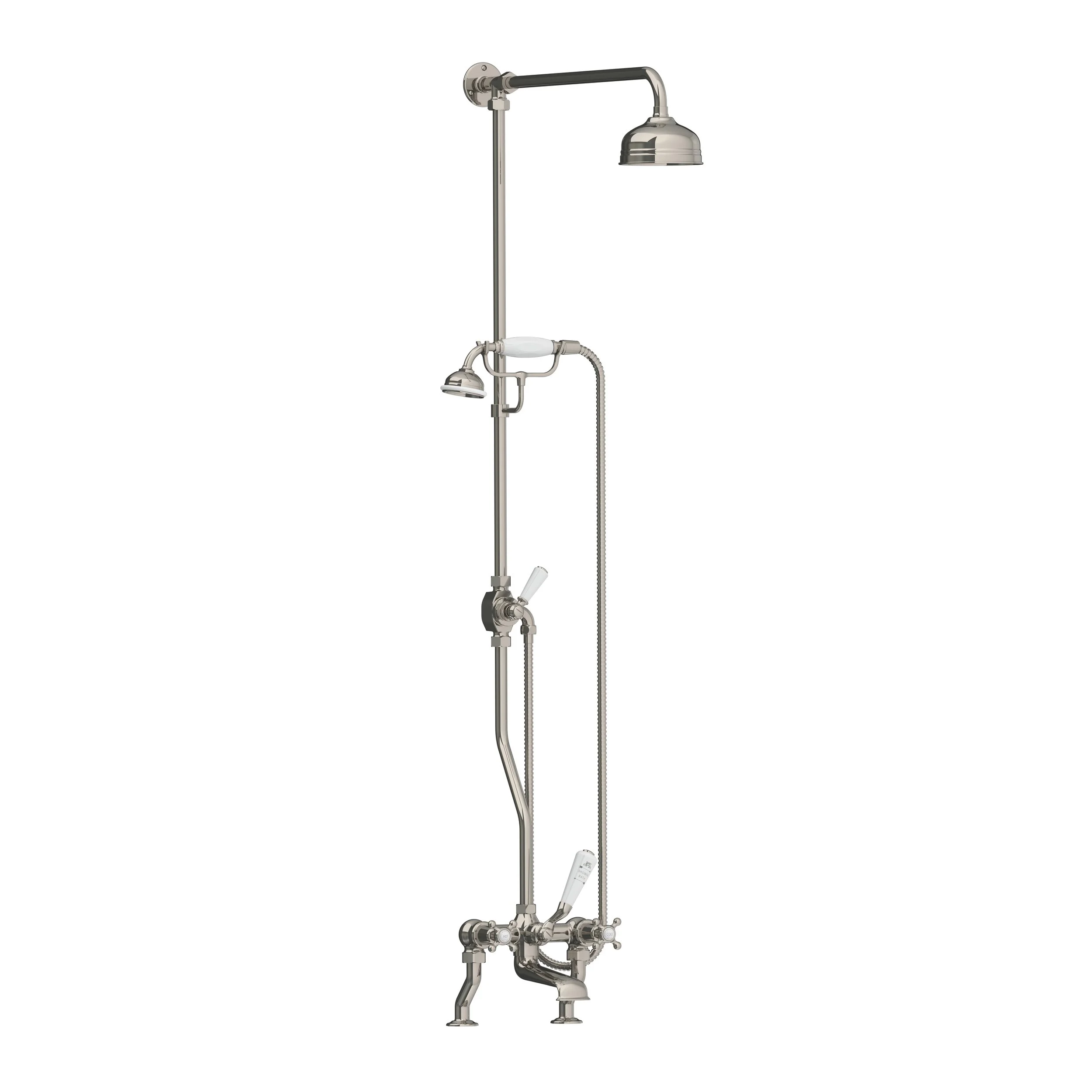 CH 1700   Connaught deck mounted bath shower mixer with riser, hand shower &amp; 5" rose