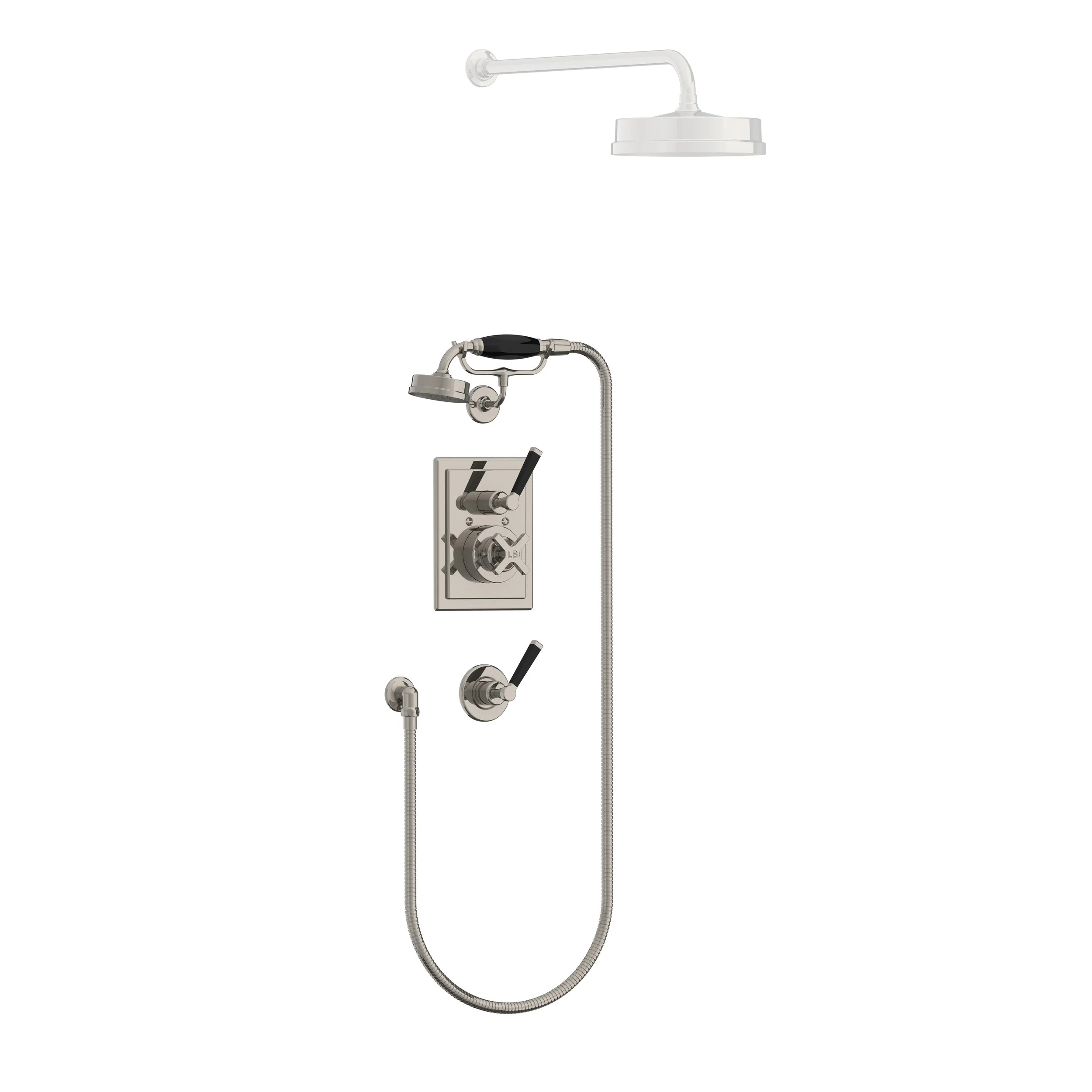 MB 8712   Mackintosh black concealed thermostatic valve with hand shower