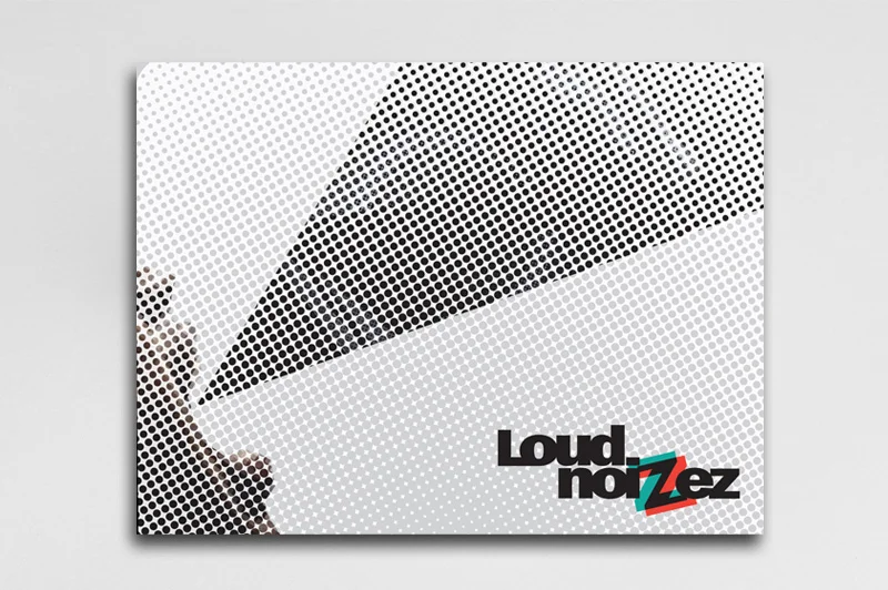 Poster design, the dot represent distortion at Loud Noise levels