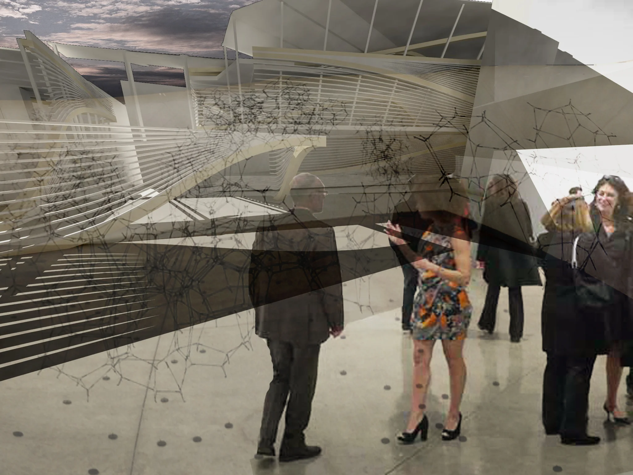 The outdoor public sculpture gallery will house the continually growing physical model of the mapping of the brain. As new research models new connections, the model will continue to grow. 