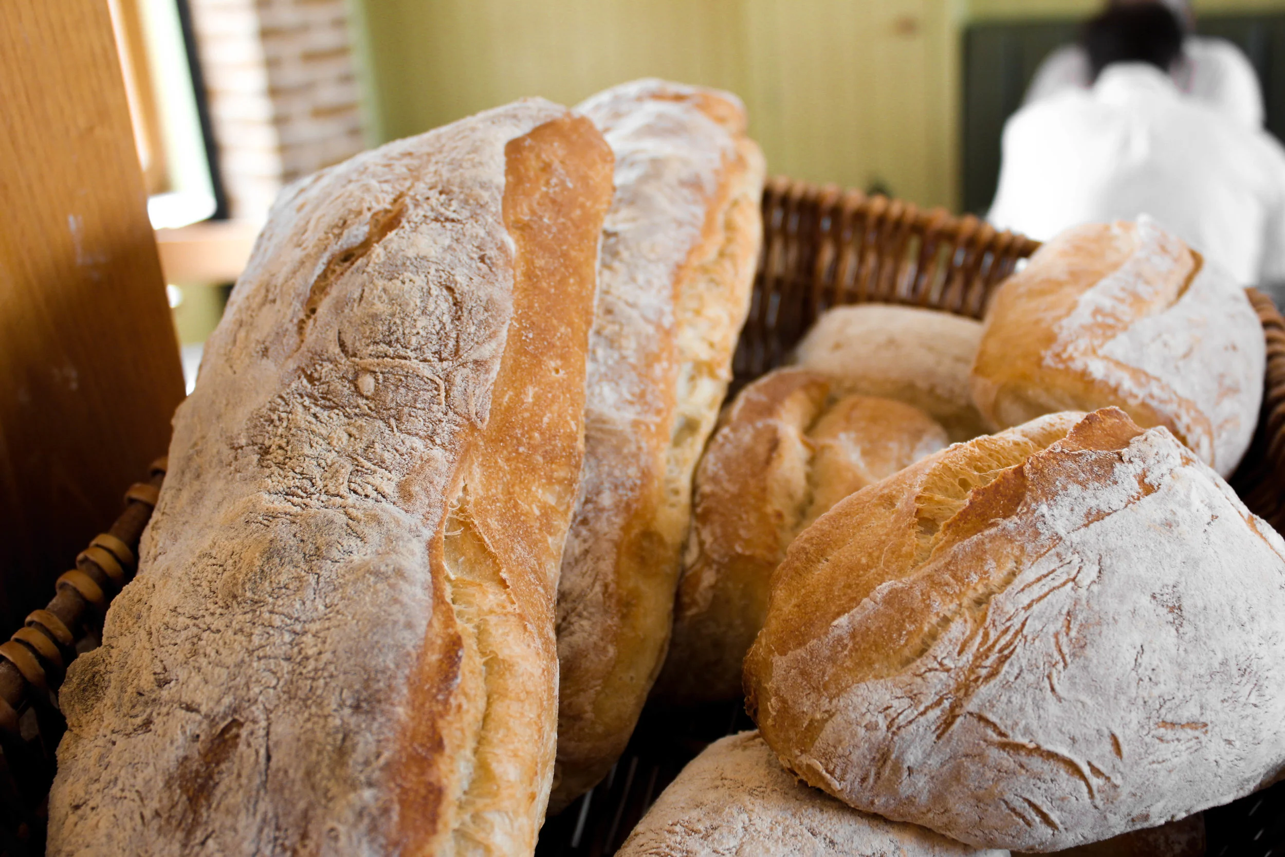 Freshly baked handmade bread.