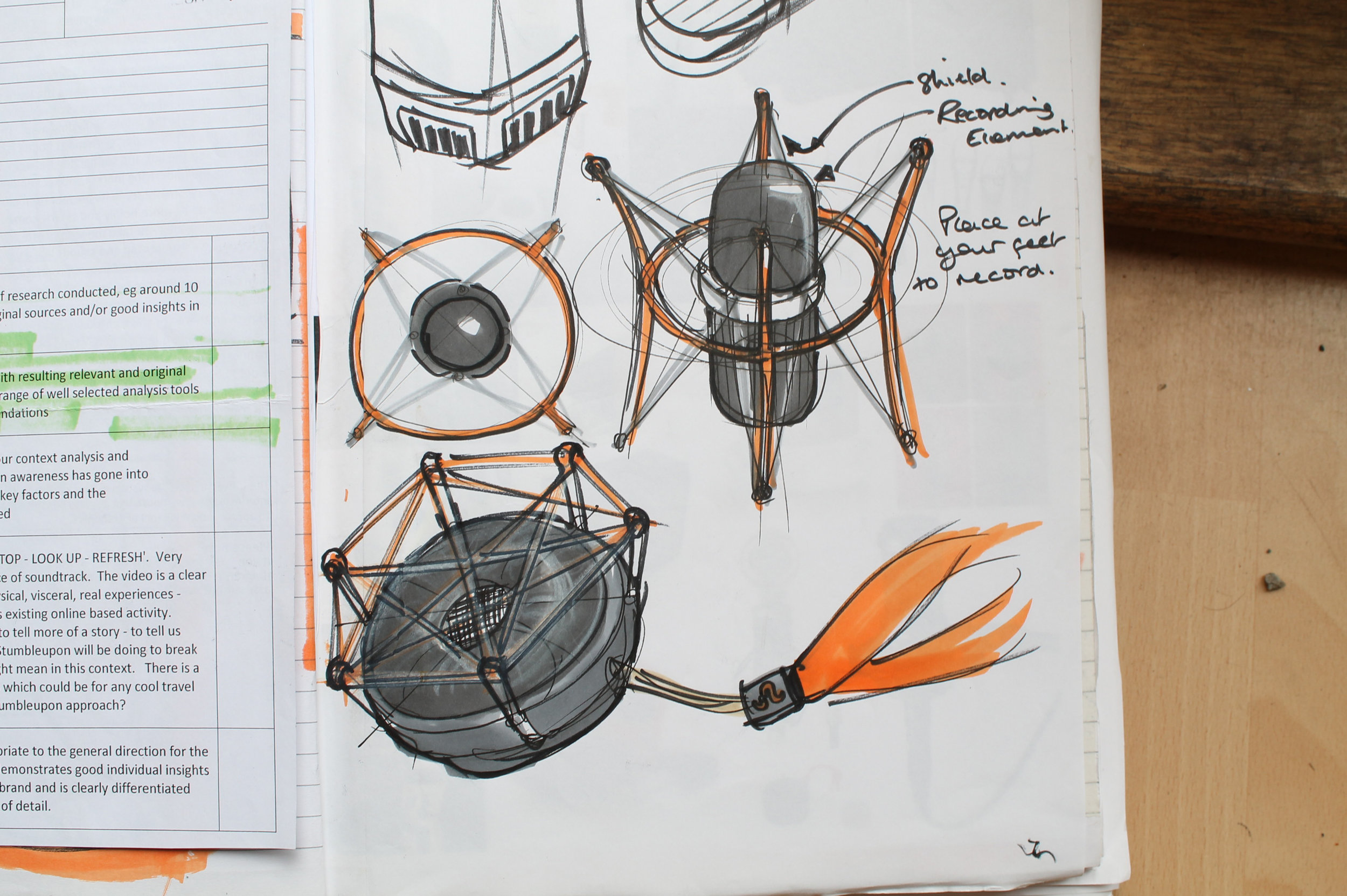 Trying to include form factor that reflects the context of use for the Buskers Beacon project.