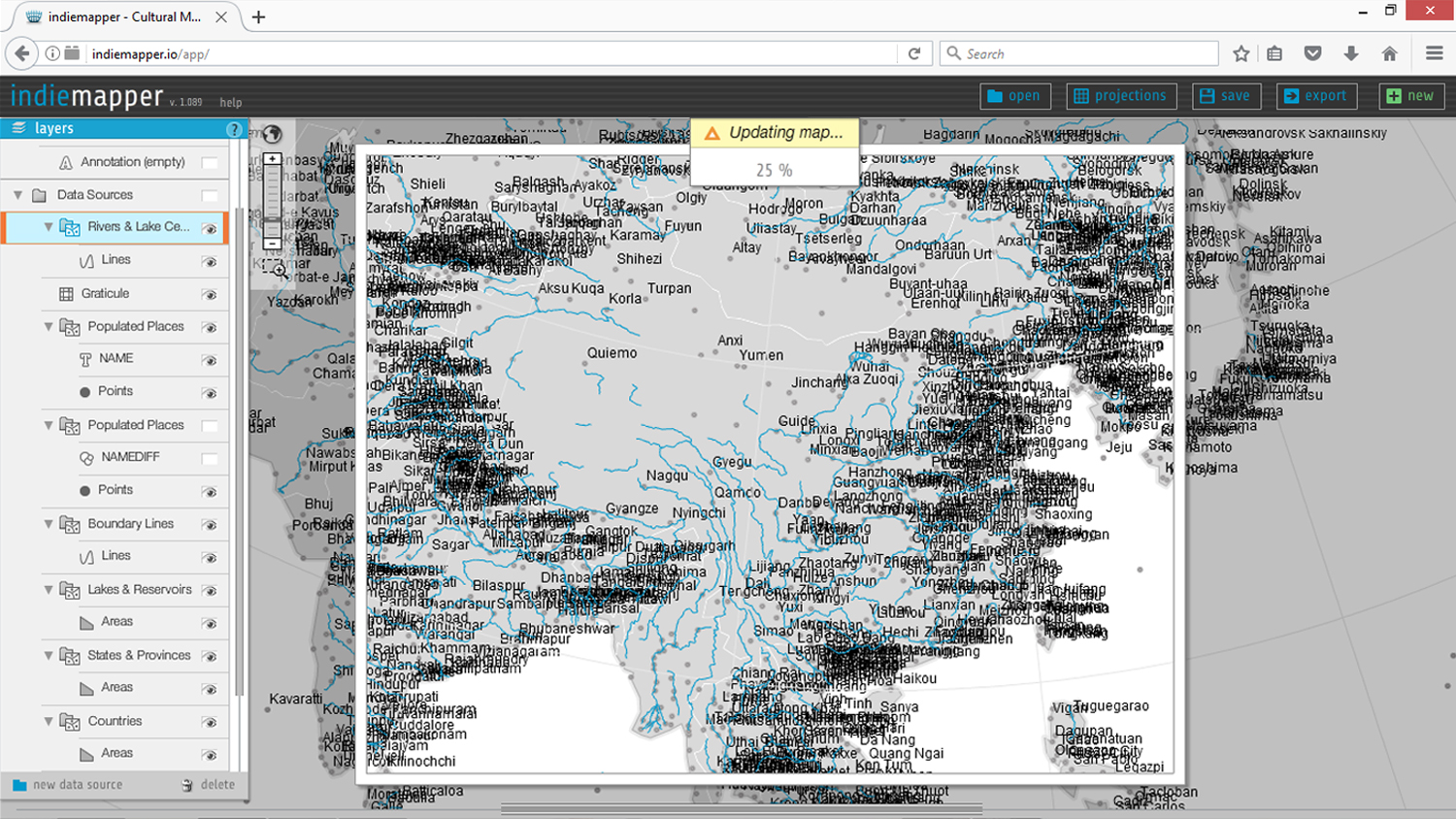 Example of sorting data on indiemapper before exporting to .ai for editing.