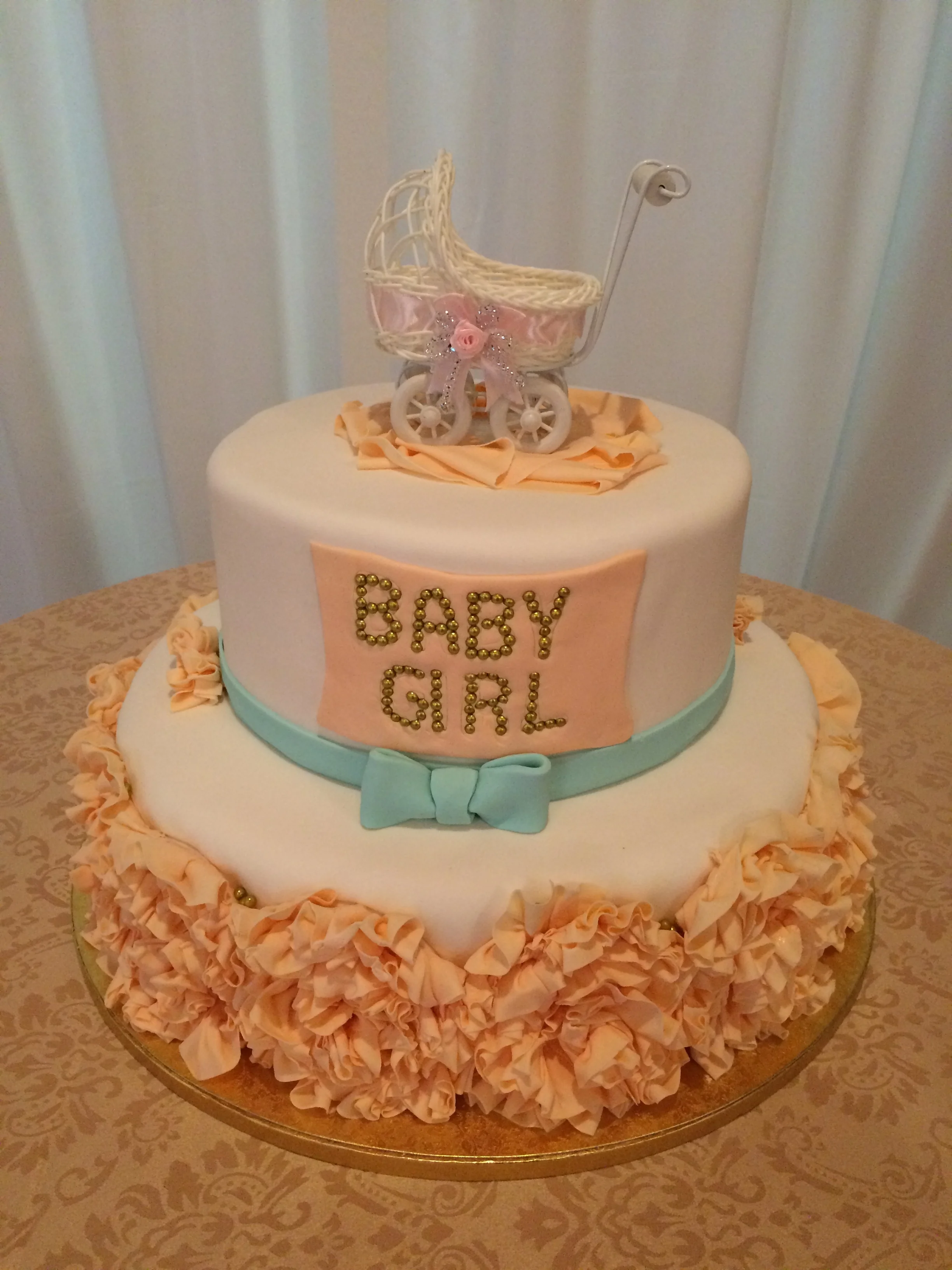 peach baby shower cake