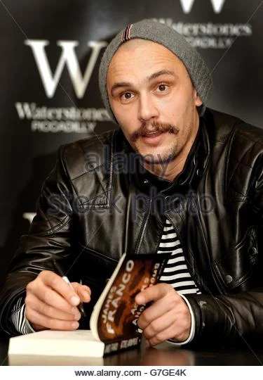 That's a stock image from a website called alamy.com, which you could have probably figured out on your own from seeing the URL underneath it or looking at the words "alamy stock photo" stamped on the picture. James Franco looks surprised in this photo, almost as if he's saying, "Hold up, you actually read this?"