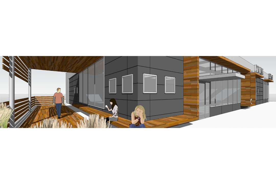 rendering of restaurant renovation design by vermont architects