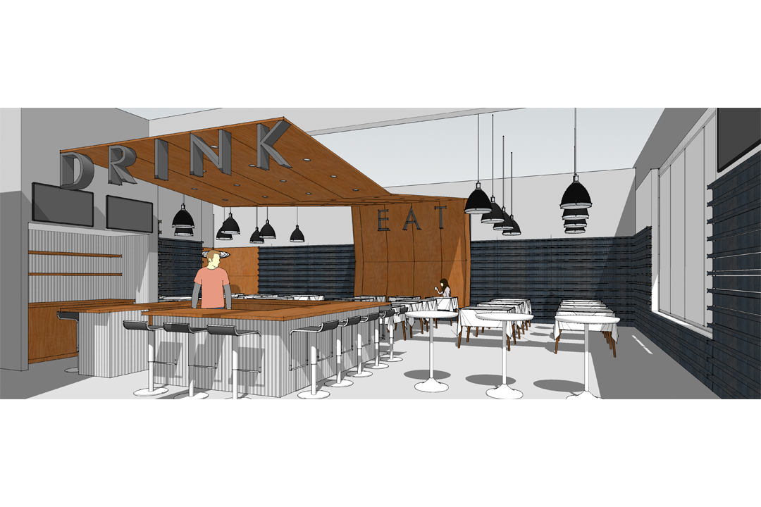 interior rendering of restaurant by vermont architects
