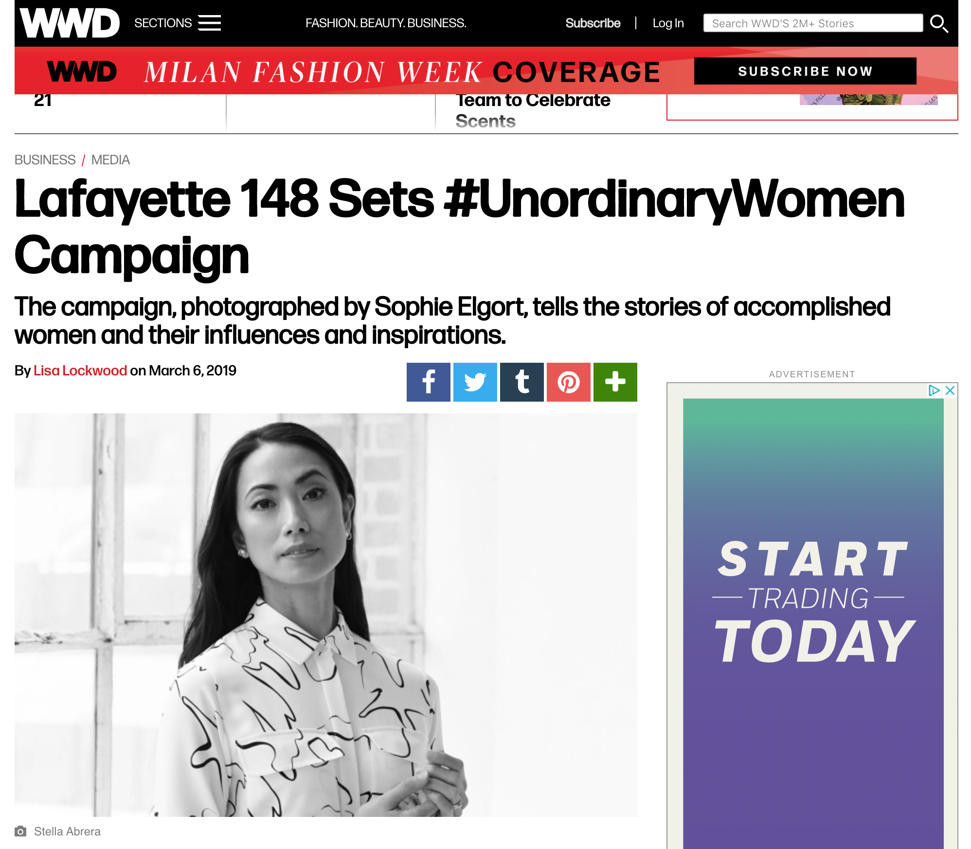 WWD - Lafayette 148 #UnordinaryWomen Campaign
