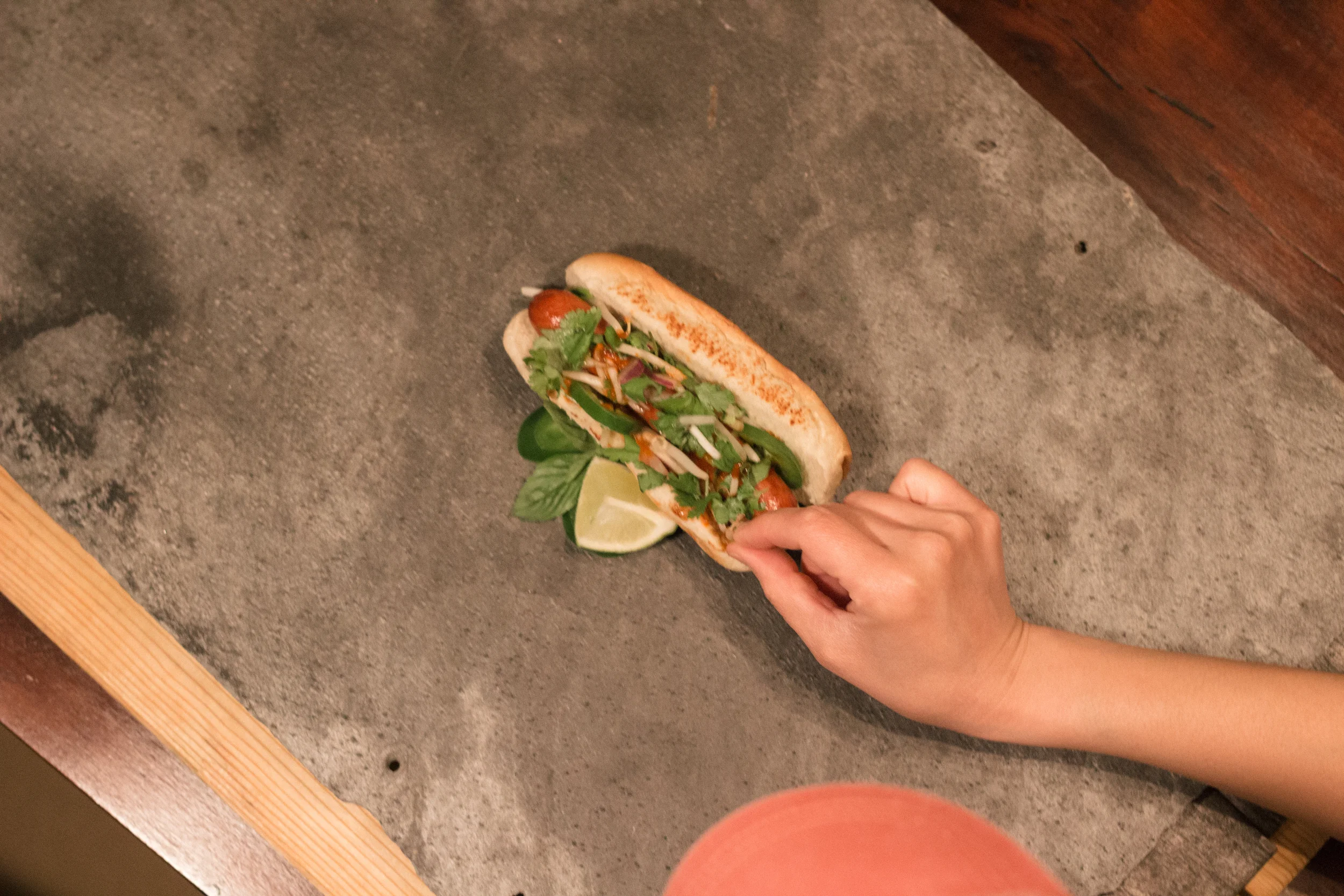 Prepping the Pho Dog, for its moment.
