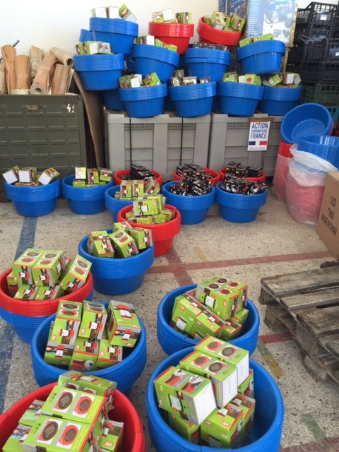 Some of the supplies Charity and Shannon handed out Monday