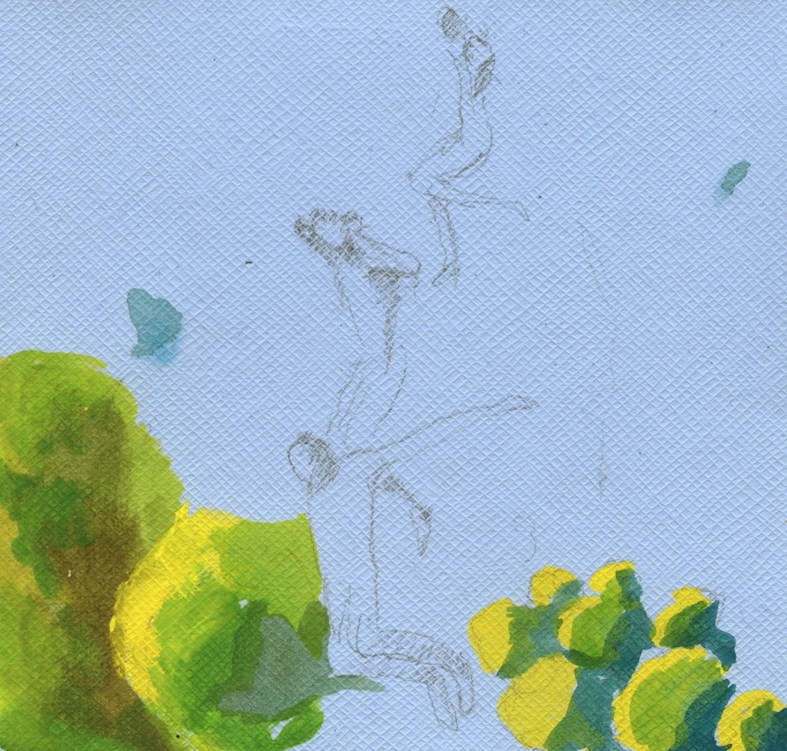 5. Blue Jumpers, 2012, Gouache & Graphite on Paper, 3.5%22x3.5%22.jpg