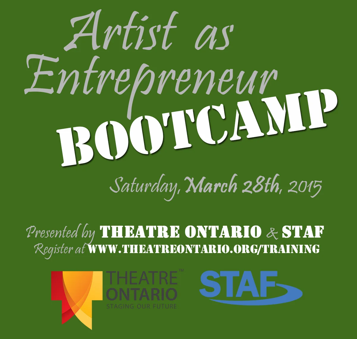 Artist as Entrepreneur Bootcamp – with Theatre Ontario