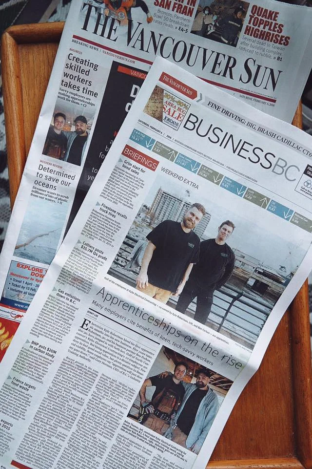 KYBE Electrical Contracting featured in Vancouver Sun