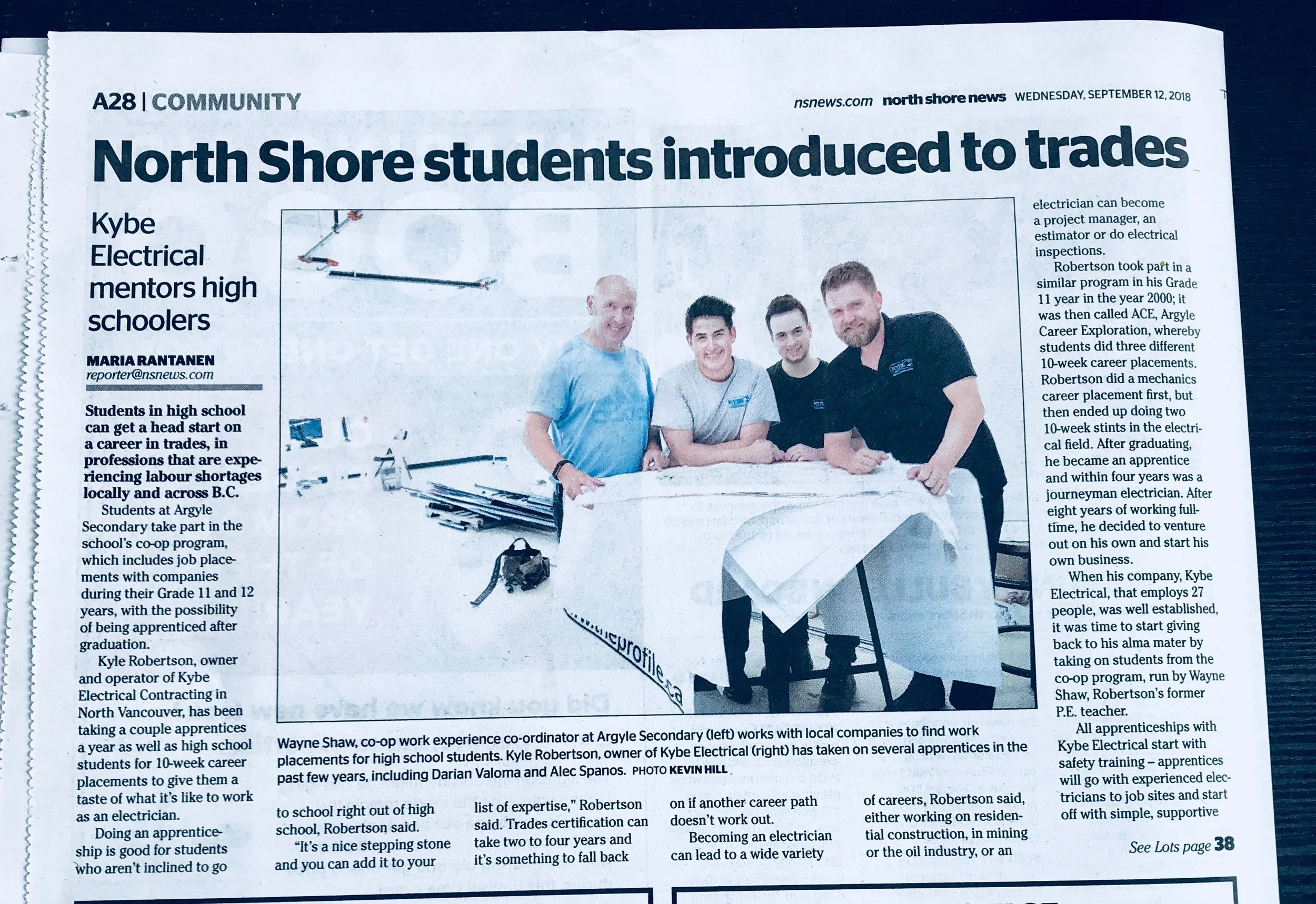 KYBE Introducing North Shore Students to Trades