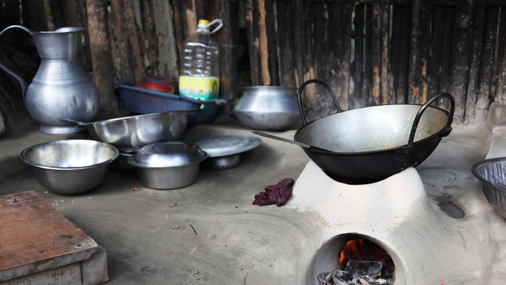 Traditional earthen stove