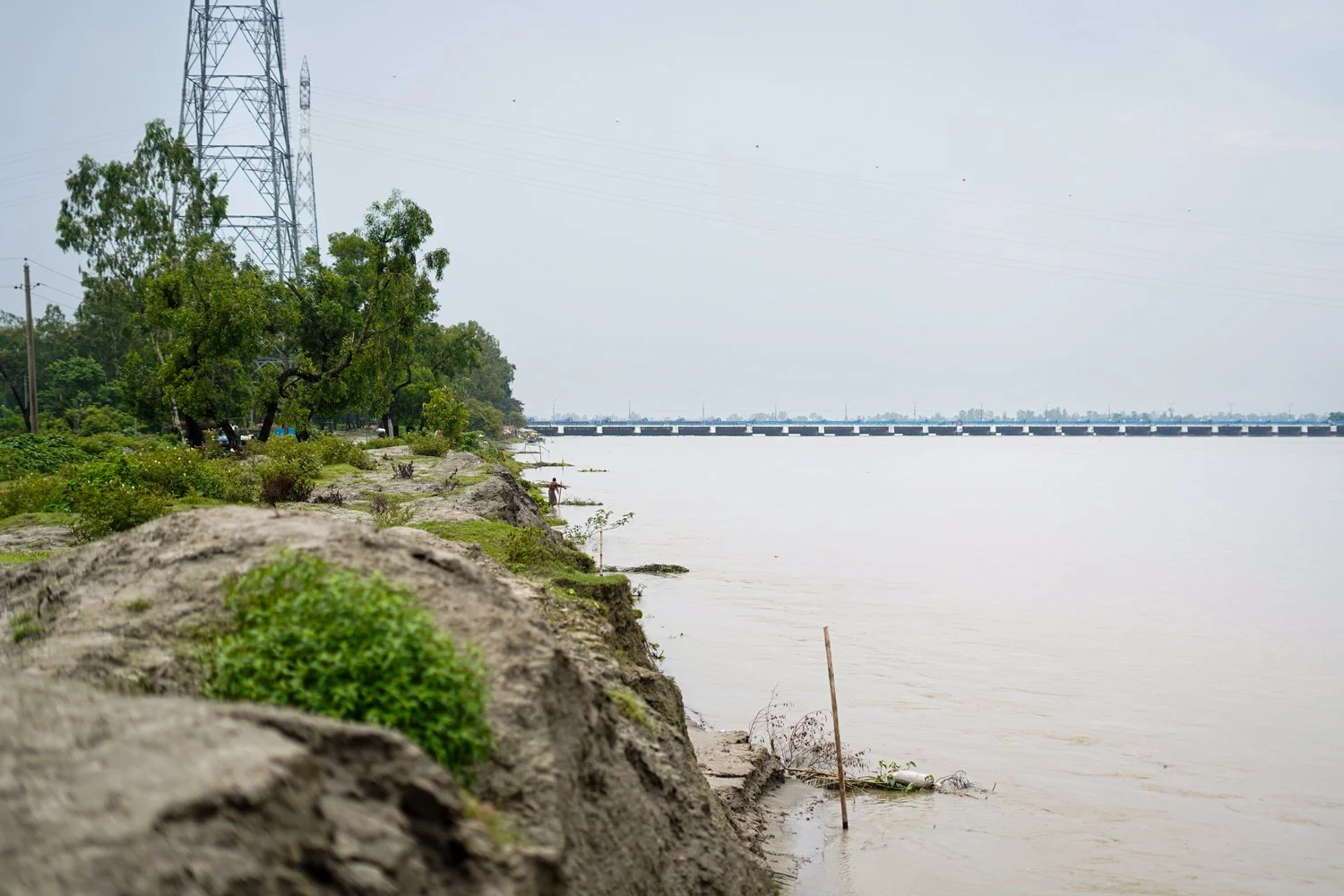 Riverbank erosion along the Teesta