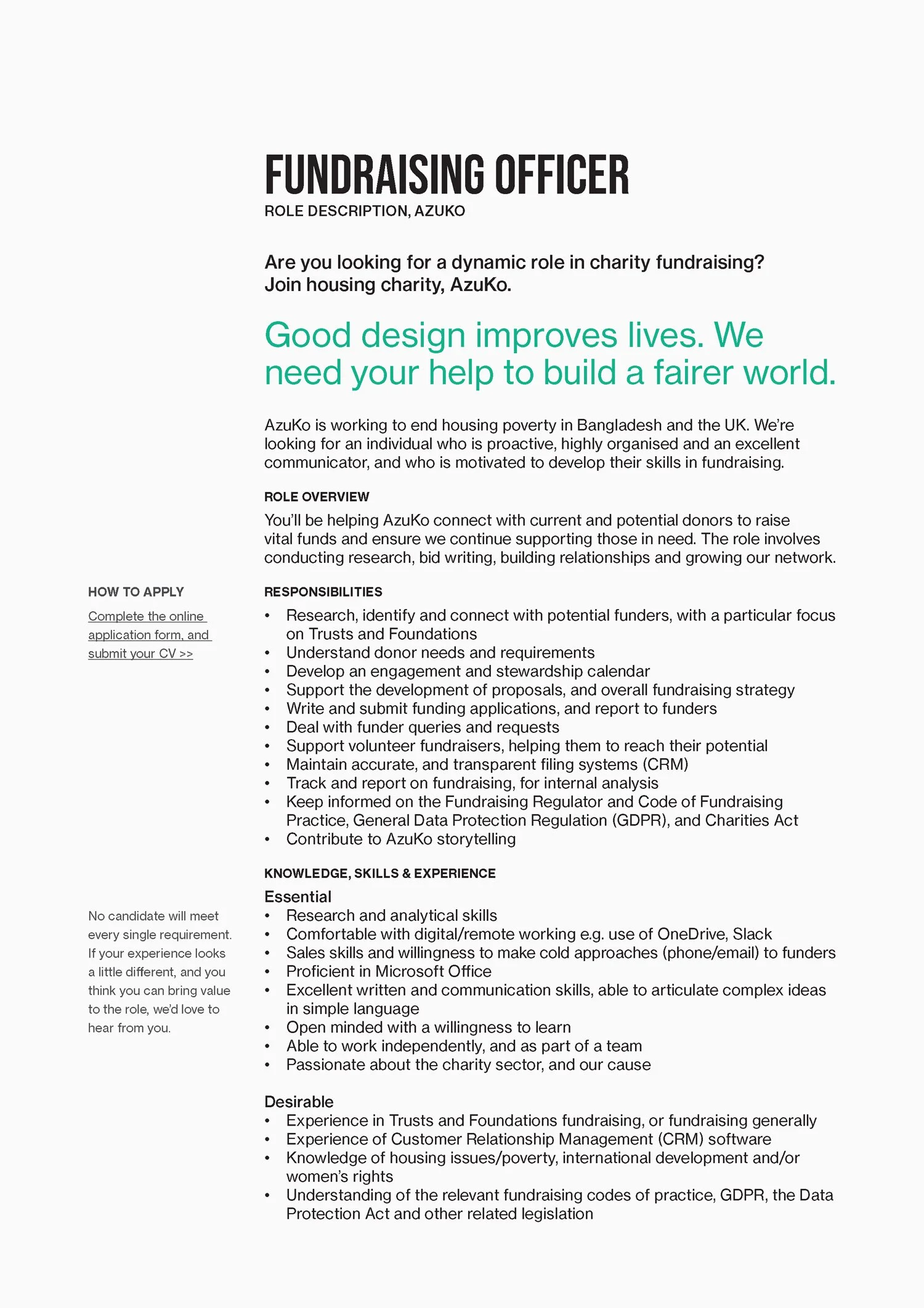 Fundraising Officer role description