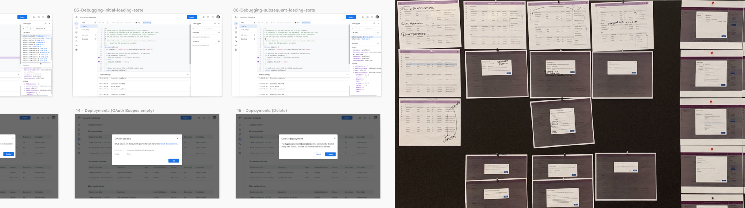Working through digital and printed flows and functionality via iterative design reviews