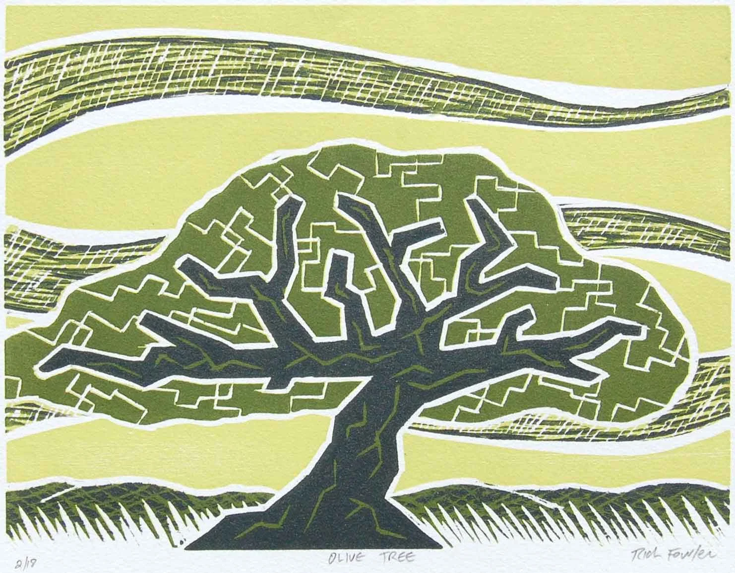 Olive Tree | Woodcut Print