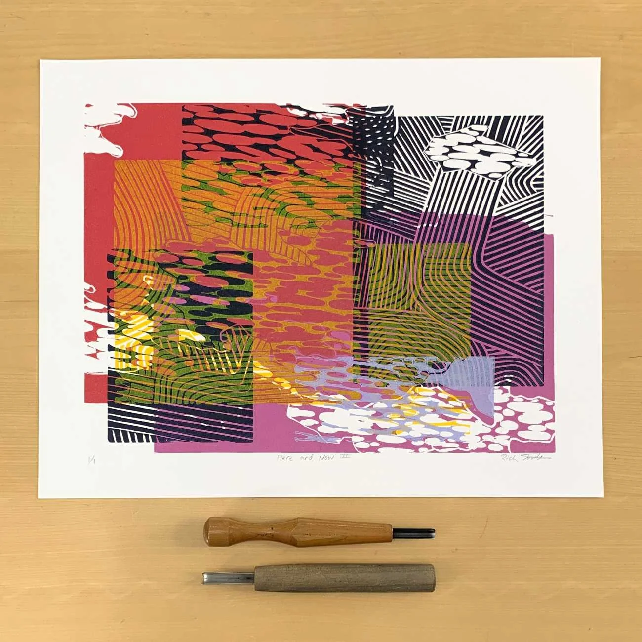Series of Sky Inspired Linocut Prints — Linocut Artist | Boarding All Rows