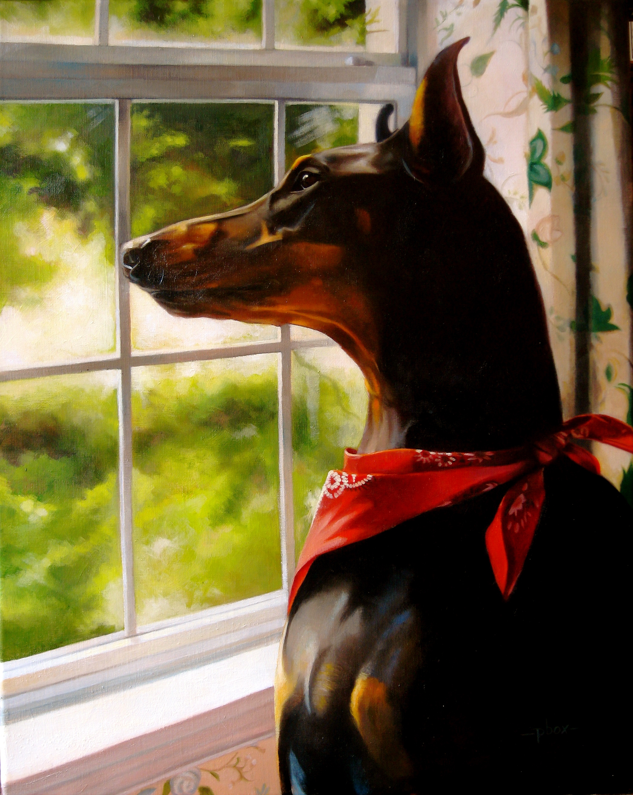 Sadie On Guard (oil).jpg