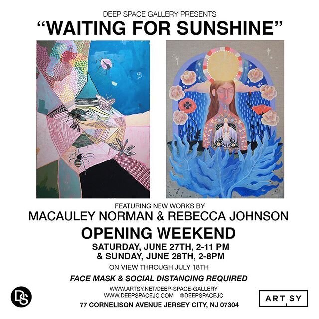 ☀️Feelin special to be able to show my work alongside the incredible @macauleynorman ✨ @deepspacejc where grit and soul live on. 
This weekend! Walk-ins are welcome, but reservations will be prioritized.  Reserve your visit time slot at deepapacejc@g