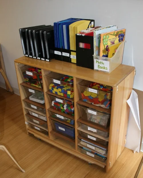 Materials and subject folders are readily available in this 8/9s room.
