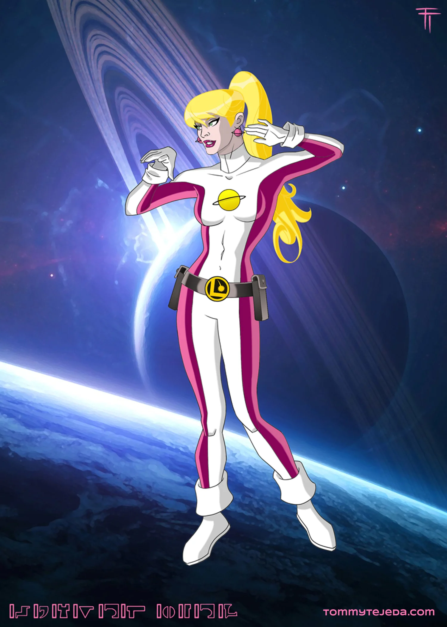 SATURN GIRL POSTCARD