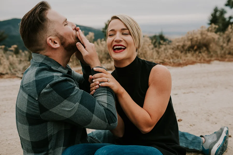 Hank experiencing the pains of Staisha smooching him with red lipstick on