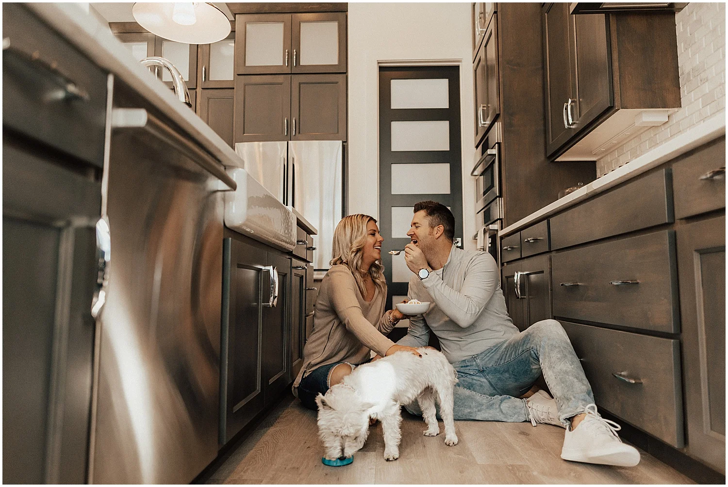 RUSS + ELISE // IN-HOME SESSION WITH THE CUTEST PUP
