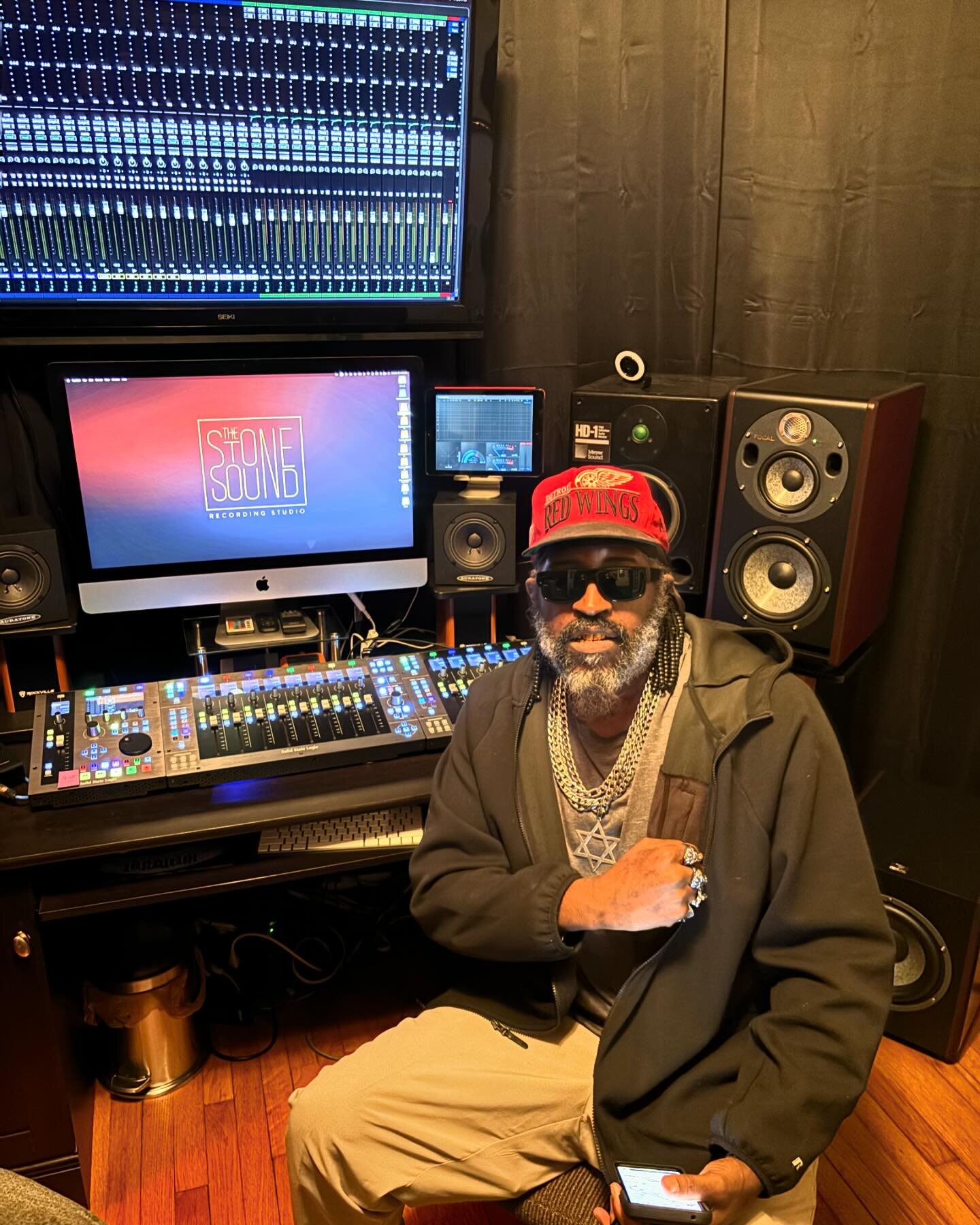 Dope E stopped by today to go over some mixes for his new album.  We&rsquo;ve only got a couple more to finish up.  #thestonesound #southparkcoilition