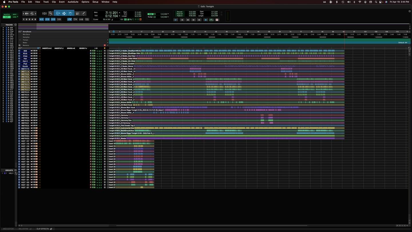 Before and after pics of the mix I was working on today for Moose Biggz.  #thestonesound