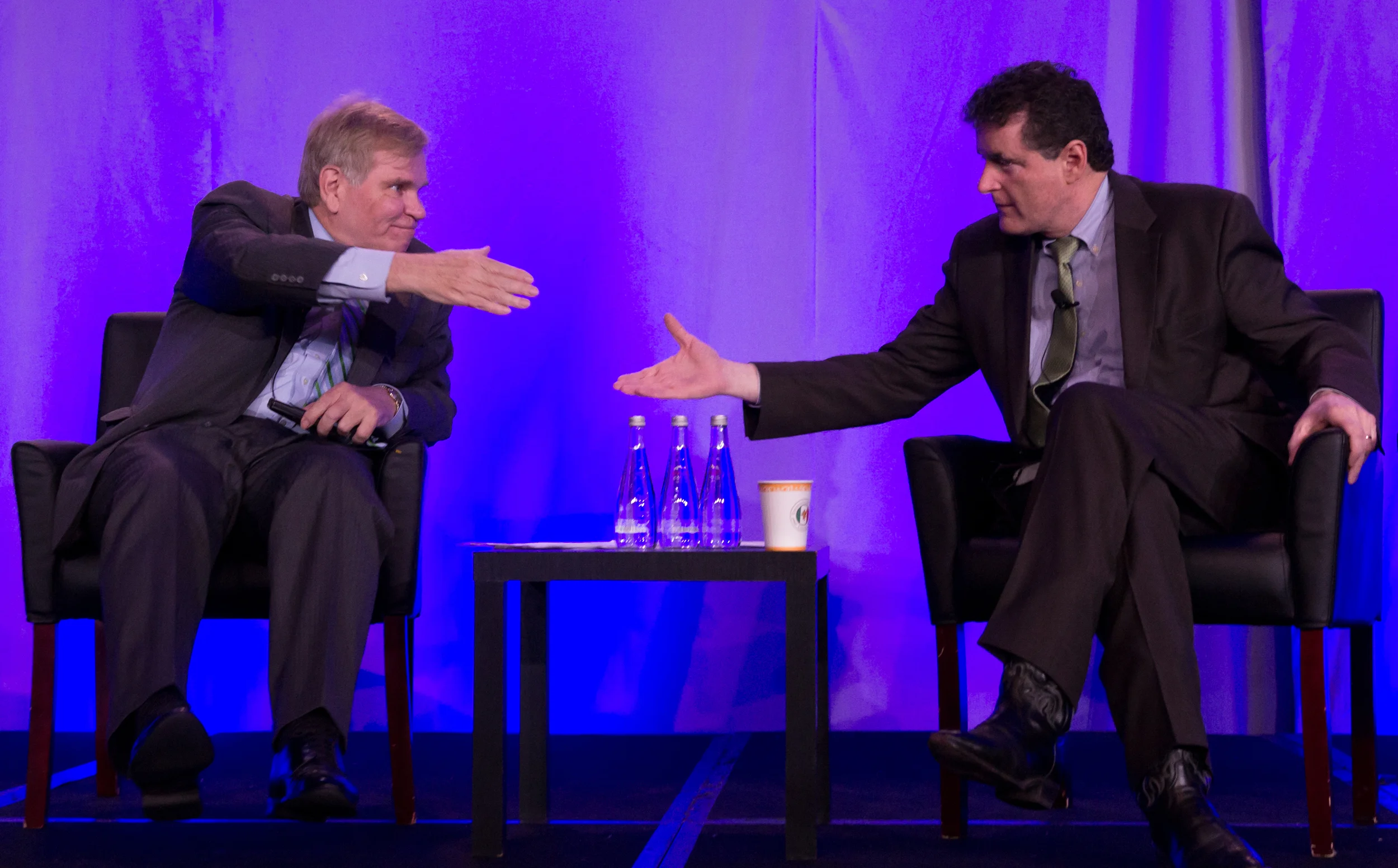 David and Congressman Mike Fitzpatrick (R-PA) shake hands at the conclusion of their conversation.