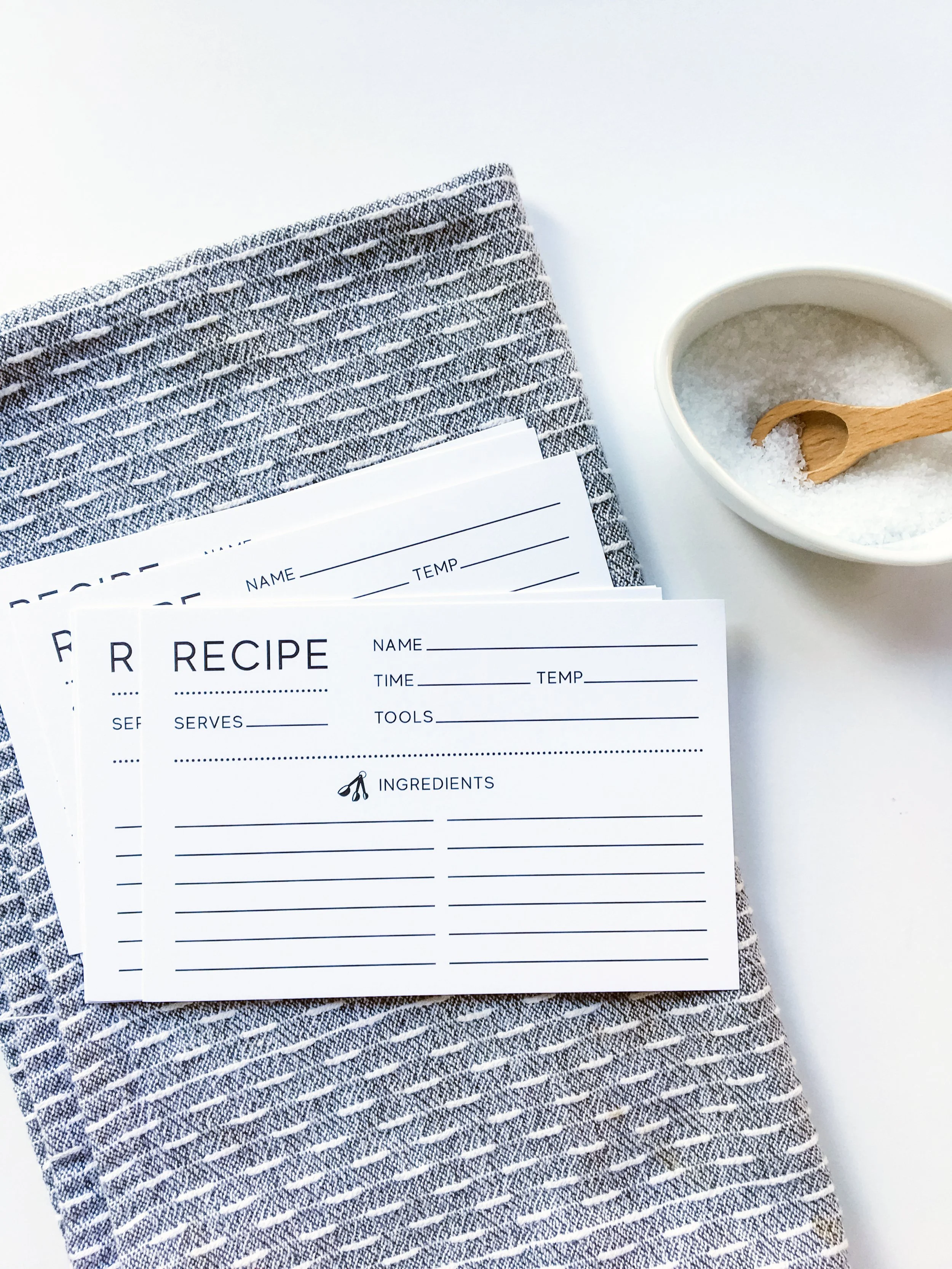 Minimal Recipe Cards | Set of 10