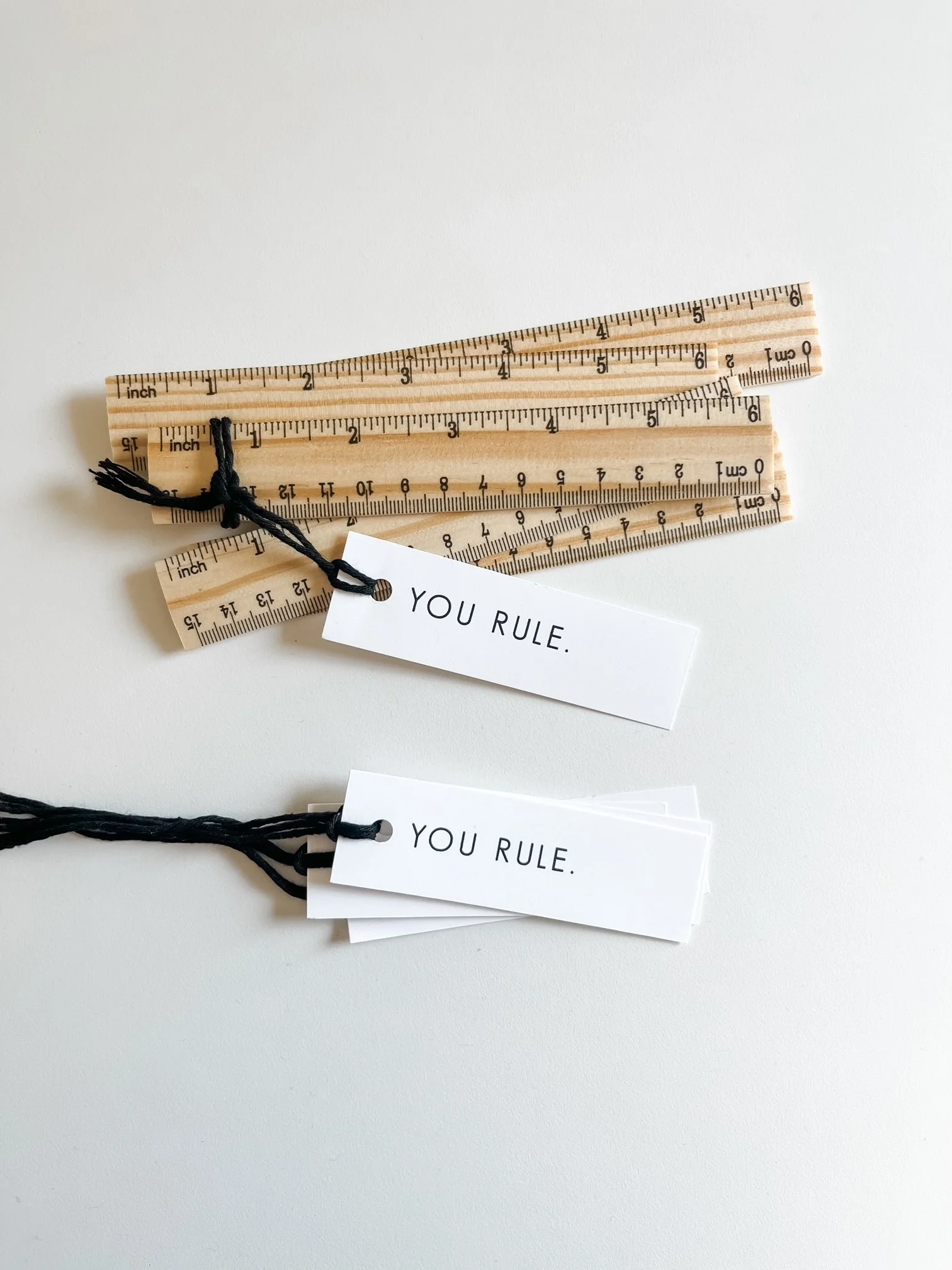 You Rule - 6" Wood Rulers + Gift Tags | Set of 5