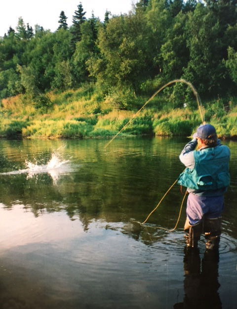 Old school Alaska, hip waders and all.