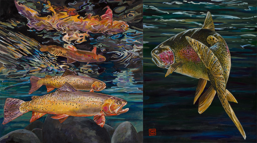 Just a few examples of the incredible ways fish can suspend in Josh's artwork, and our imaginations.