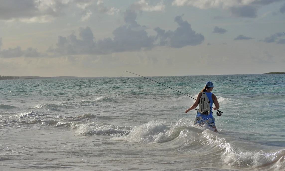 Sascha fishing in the Bahamas. Andy Danylchuk photo.
