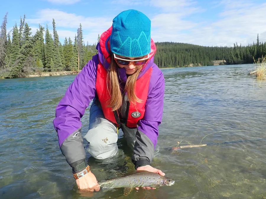 It’s always good to balance talking about fishing with doing a little fishing – especially when it means catching your first grayling! 